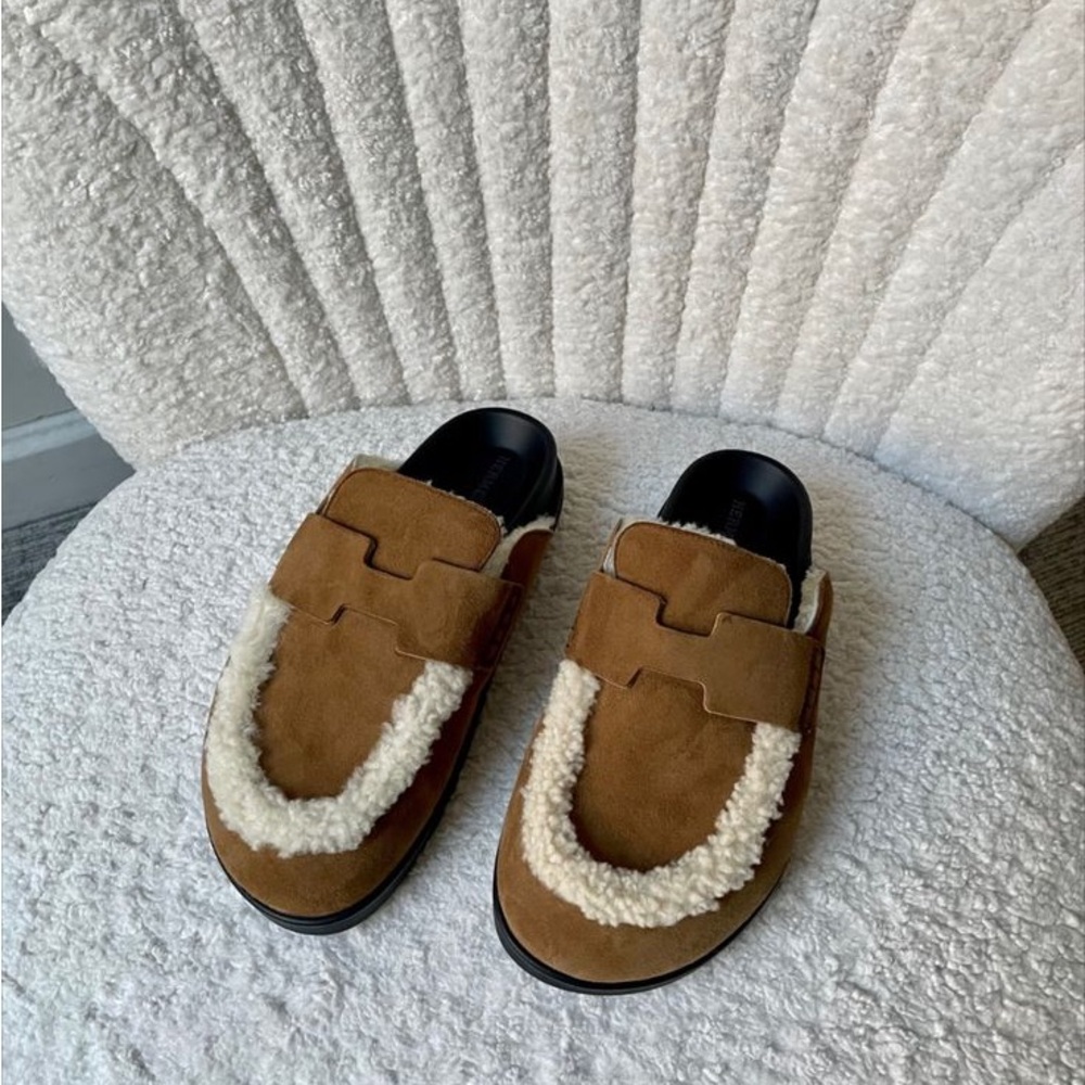 Hermes Go Shearling Mules size 35